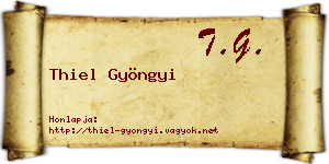 Thiel Gyöngyi névjegykártya